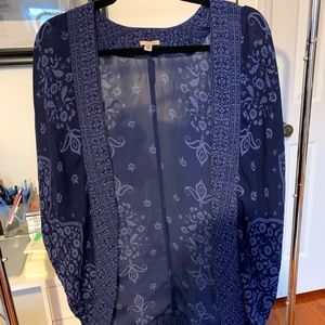 blue shawl/cardigan cover